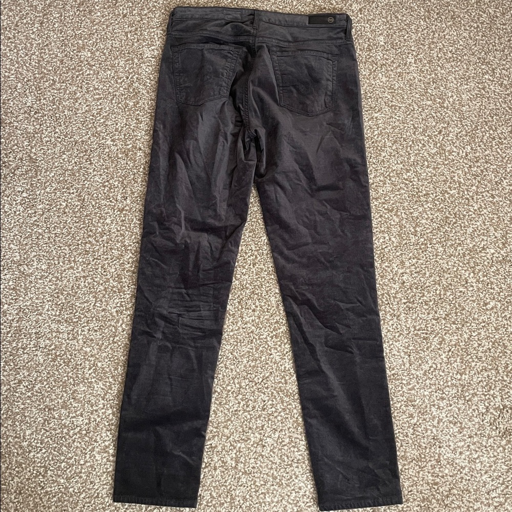 AG Adriano Goldschmied Velour Velvet Stevie Ankle Slim Straight Pants - Picture 3 of 7
